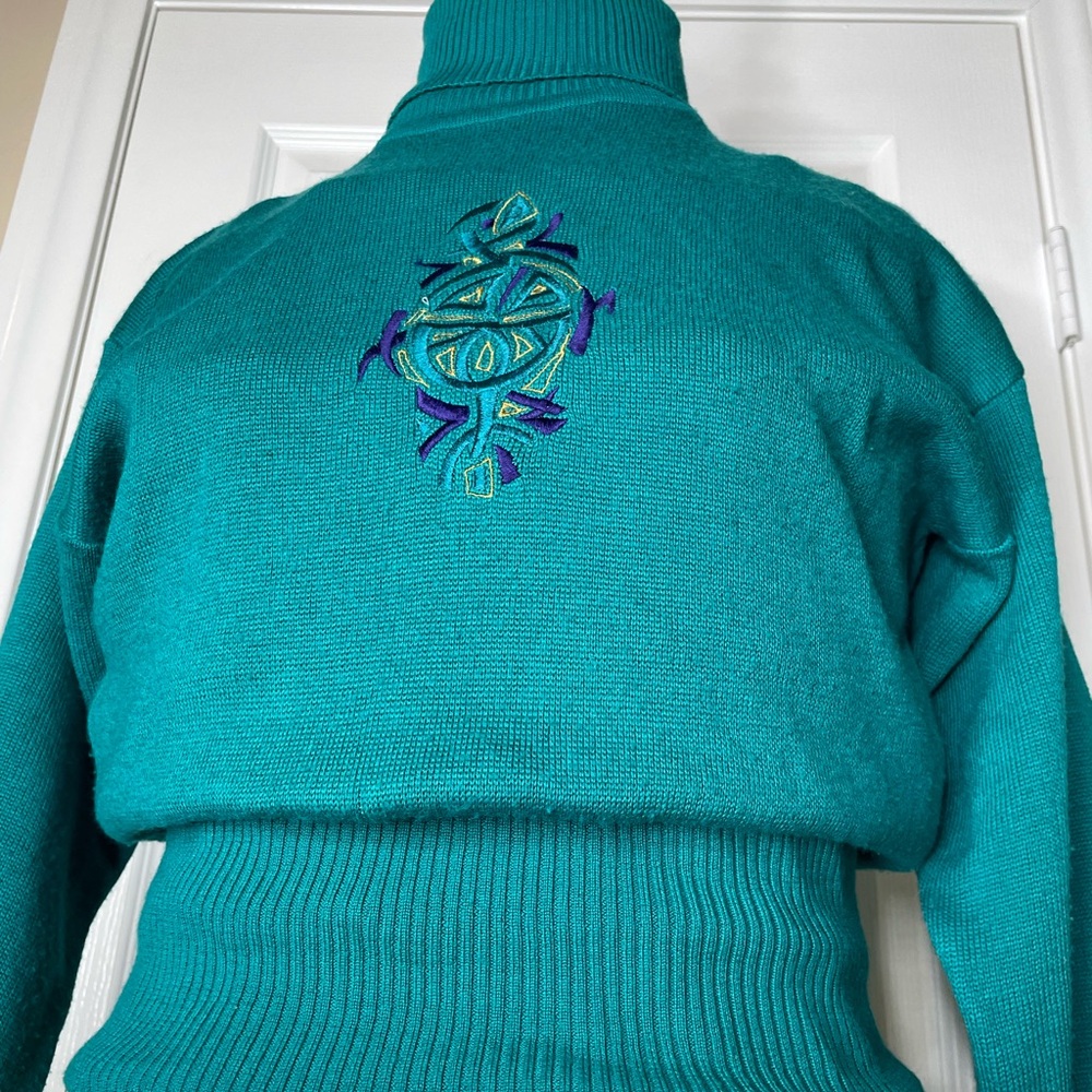 Tyrolia Teal Turtleneck Sweater